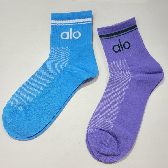 ALO YOGA HALF-CREW THROWBACK SOCK BUNDLE OF 2 SIZE L - Picture 4 of 4